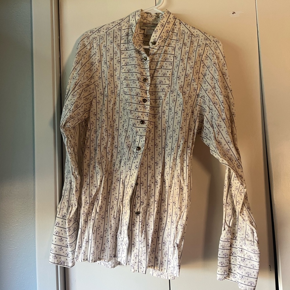 Floral Striped Button Down Shirt